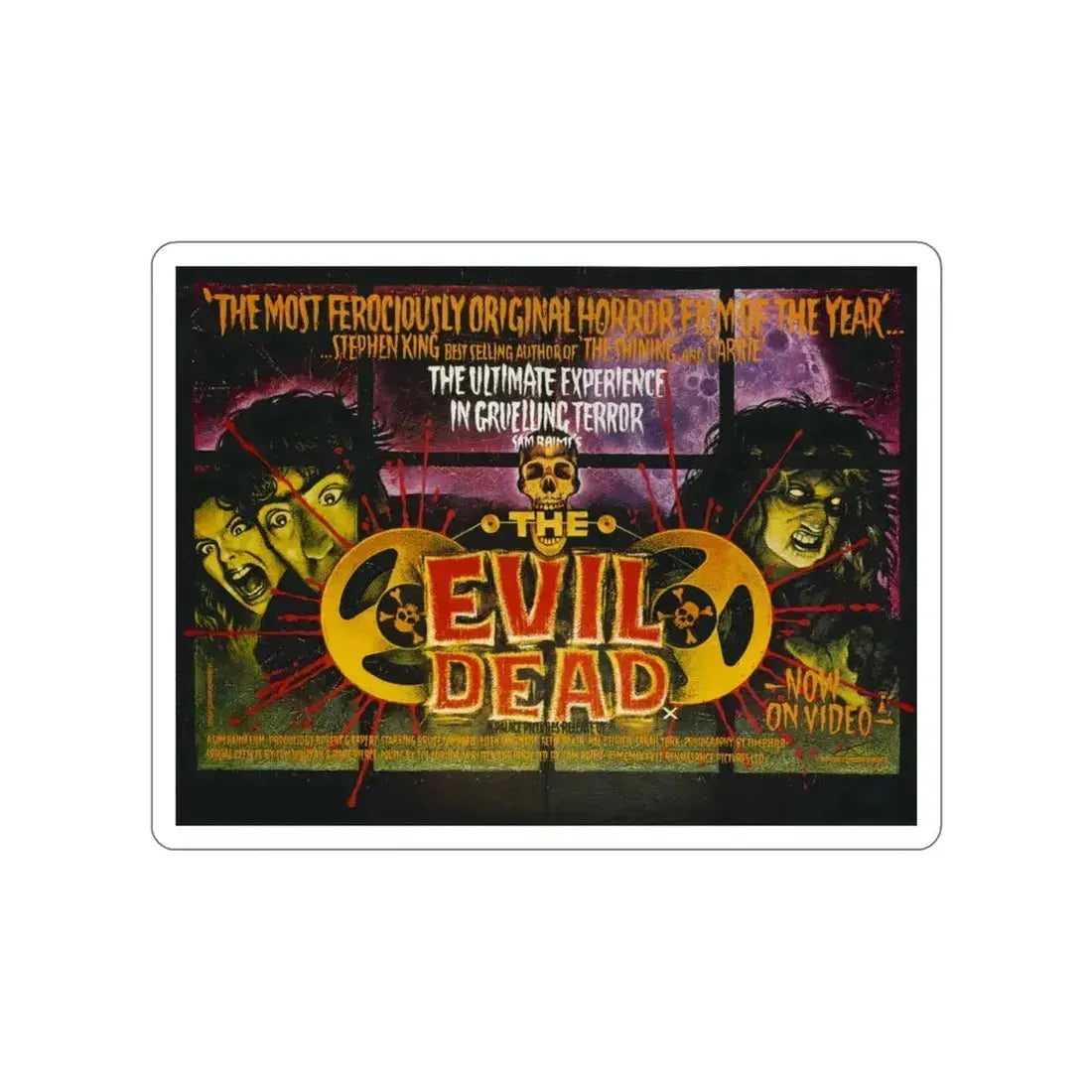 EVIL DEAD (VIDEORELEASE) 1981 Movie Poster STICKER Vinyl Die-Cut Decal 4 Inch - The Sticker Space