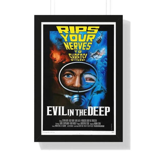 EVIL IN THE DEEP 1974 - Framed Movie Poster 16″ x 24″ Black - The Sticker Space