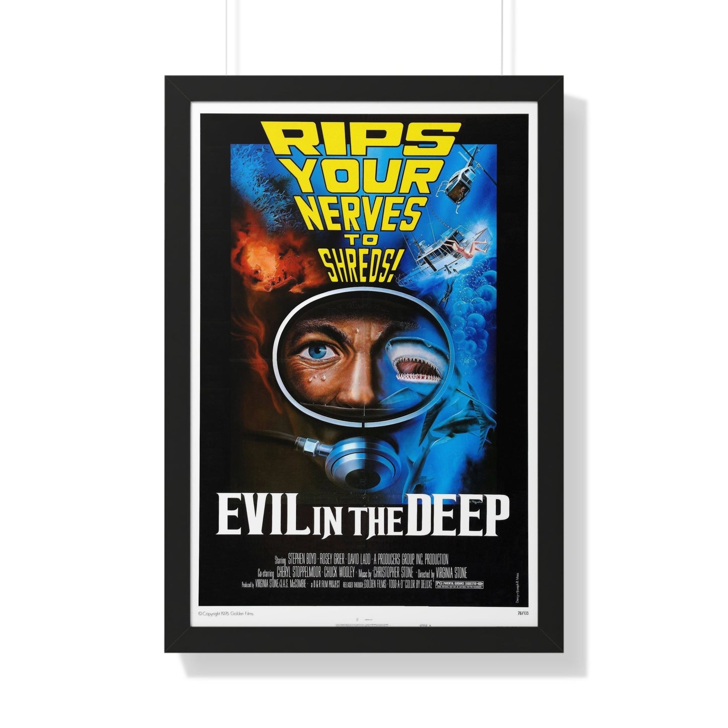 EVIL IN THE DEEP 1974 - Framed Movie Poster-20" x 30"-The Sticker Space