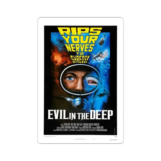 EVIL IN THE DEEP 1974 Movie Poster - STICKER Vinyl Kiss-Cut Decal 2 Inch White - The Sticker Space