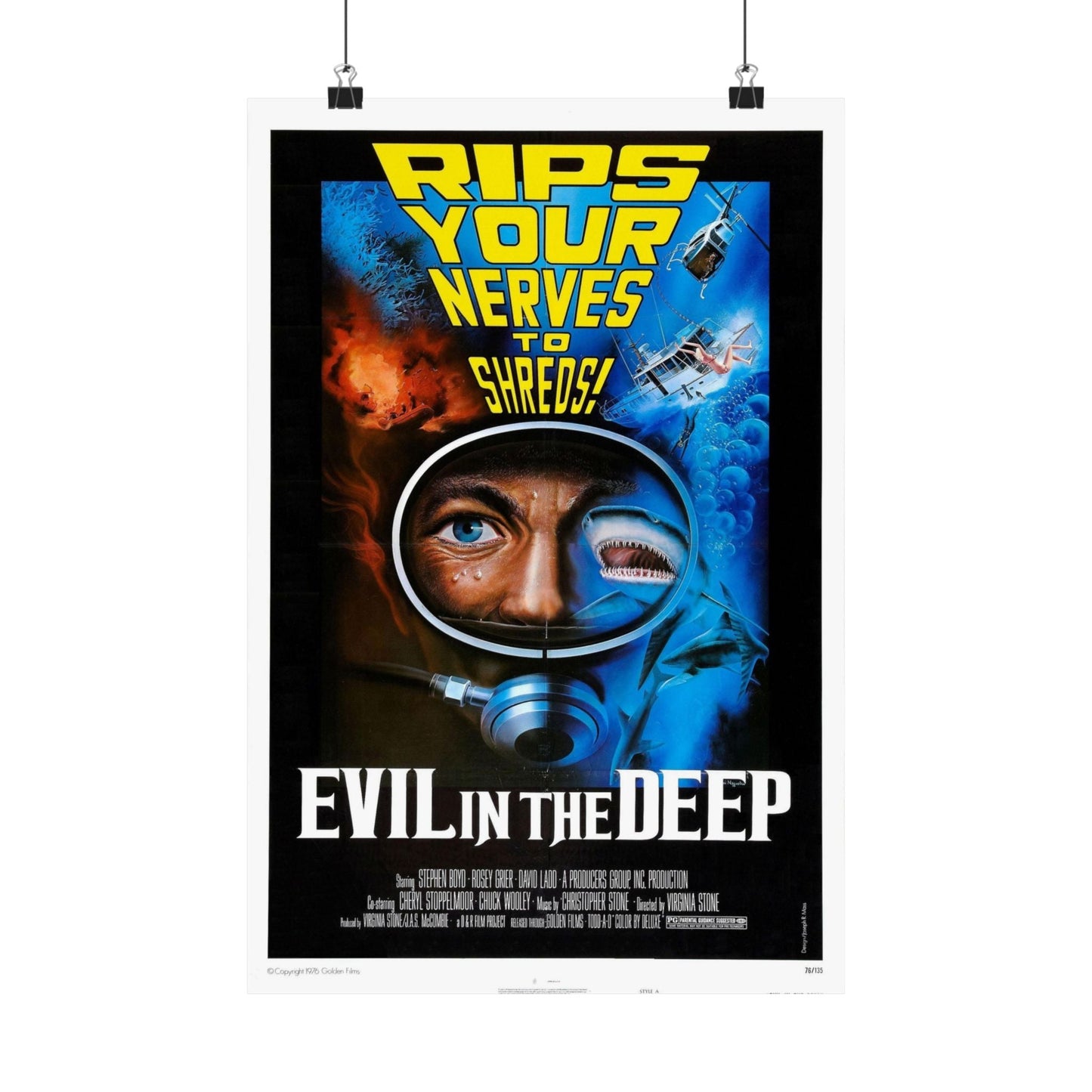 EVIL IN THE DEEP 1974 - Paper Movie Poster-12″ x 18″-The Sticker Space