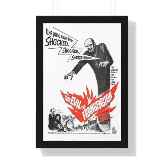 EVIL OF FRANKENSTEIN 1964 - Framed Movie Poster 16″ x 24″ Black - The Sticker Space