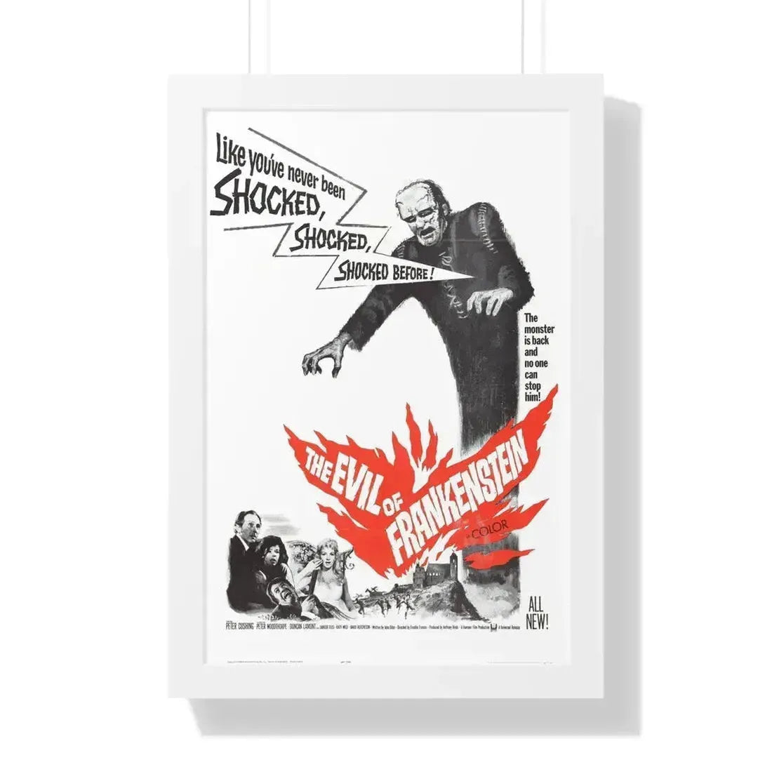 EVIL OF FRANKENSTEIN 1964 - Framed Movie Poster 16″ x 24″ White - The Sticker Space