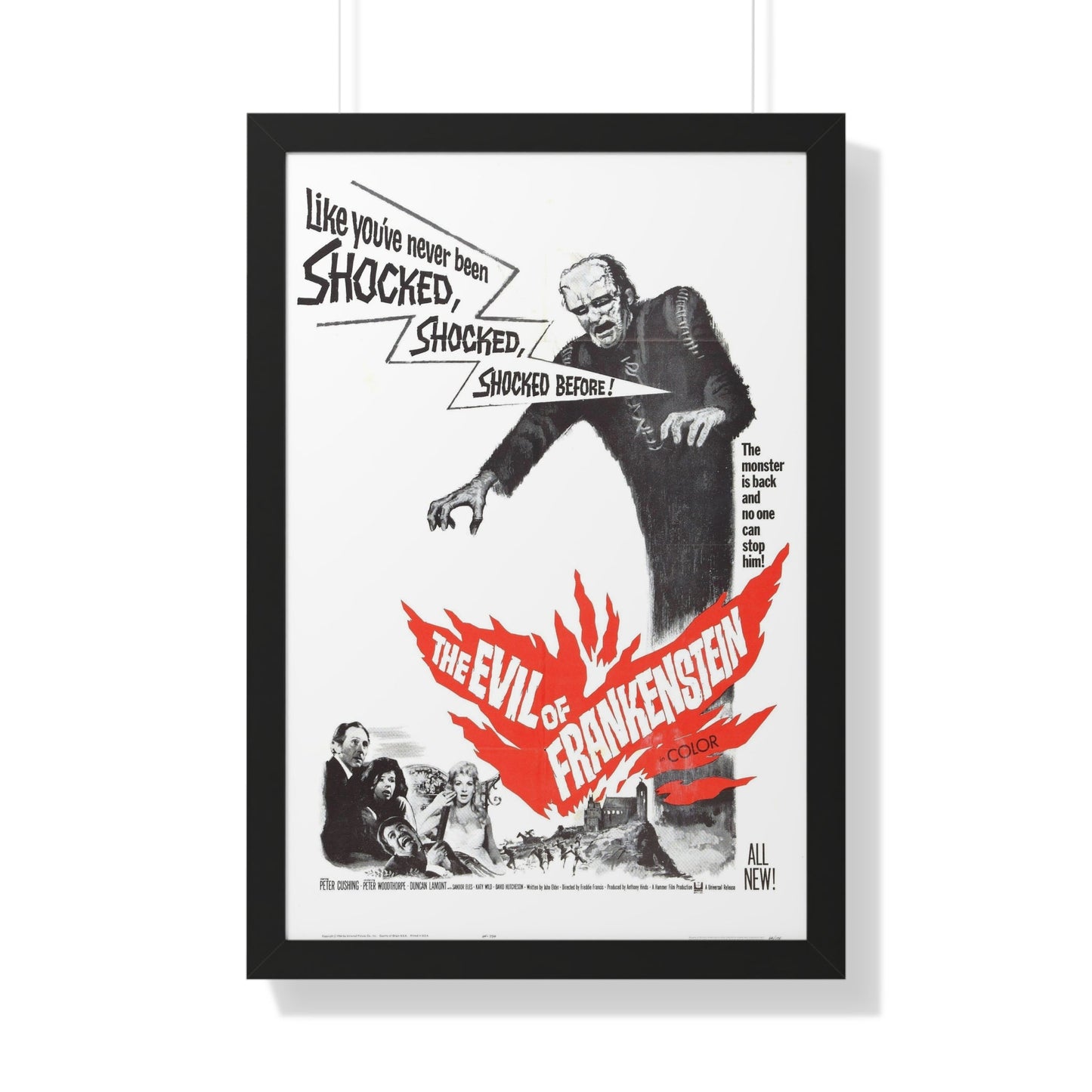 EVIL OF FRANKENSTEIN 1964 - Framed Movie Poster-20" x 30"-The Sticker Space