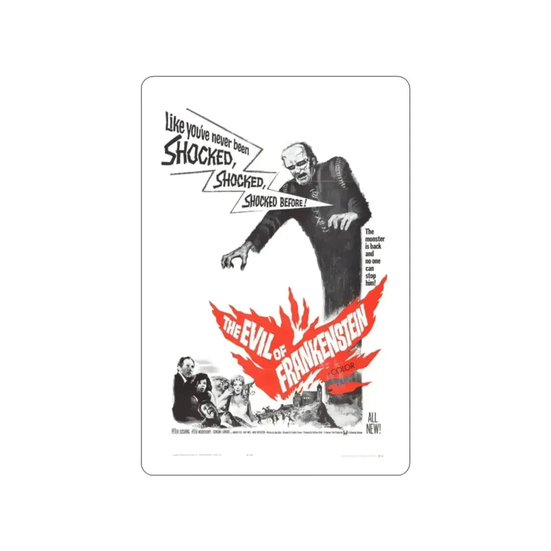 EVIL OF FRANKENSTEIN 1964 Movie Poster STICKER Vinyl Die-Cut Decal - The Sticker Space