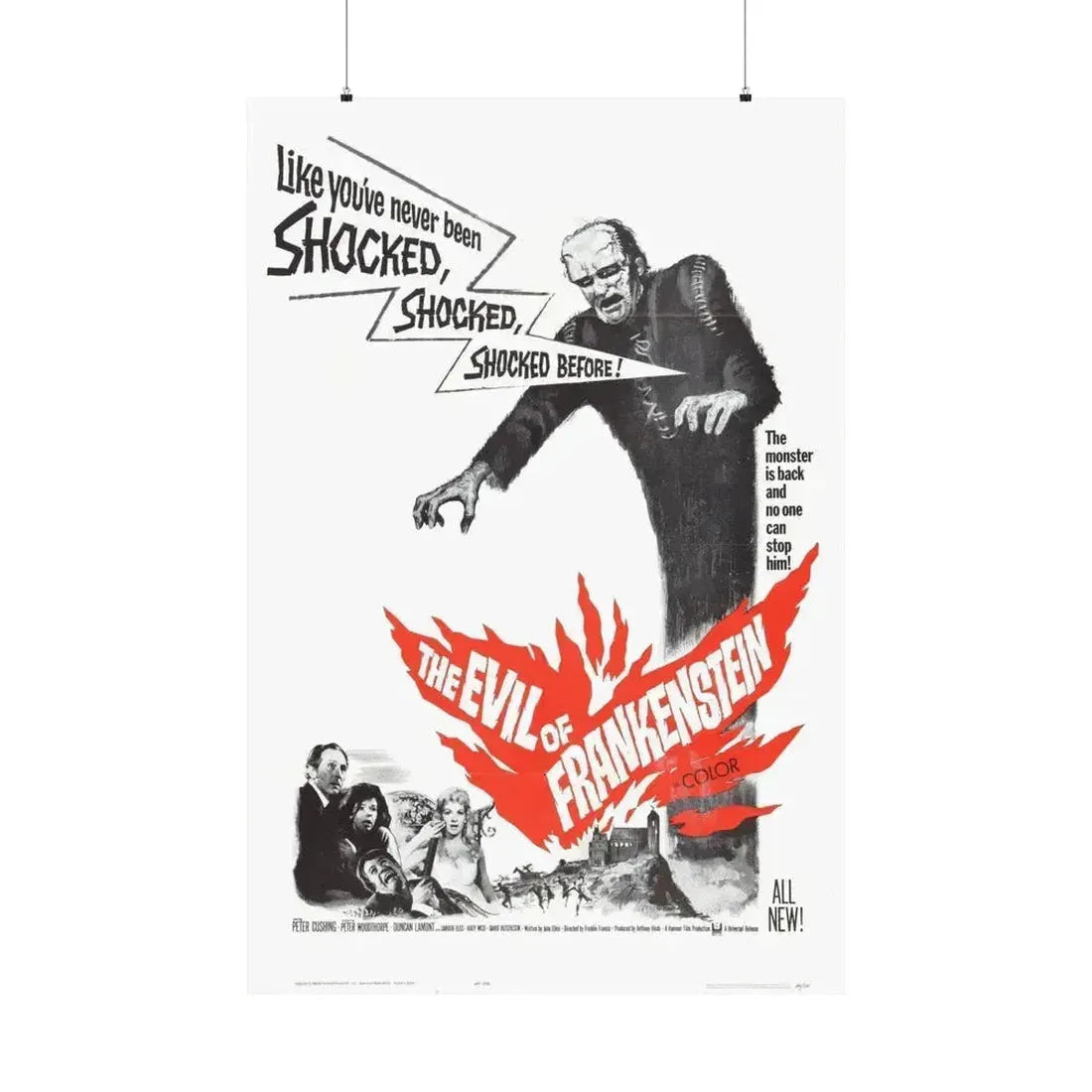 EVIL OF FRANKENSTEIN 1964 - Paper Movie Poster 36" x 54" Matte - The Sticker Space