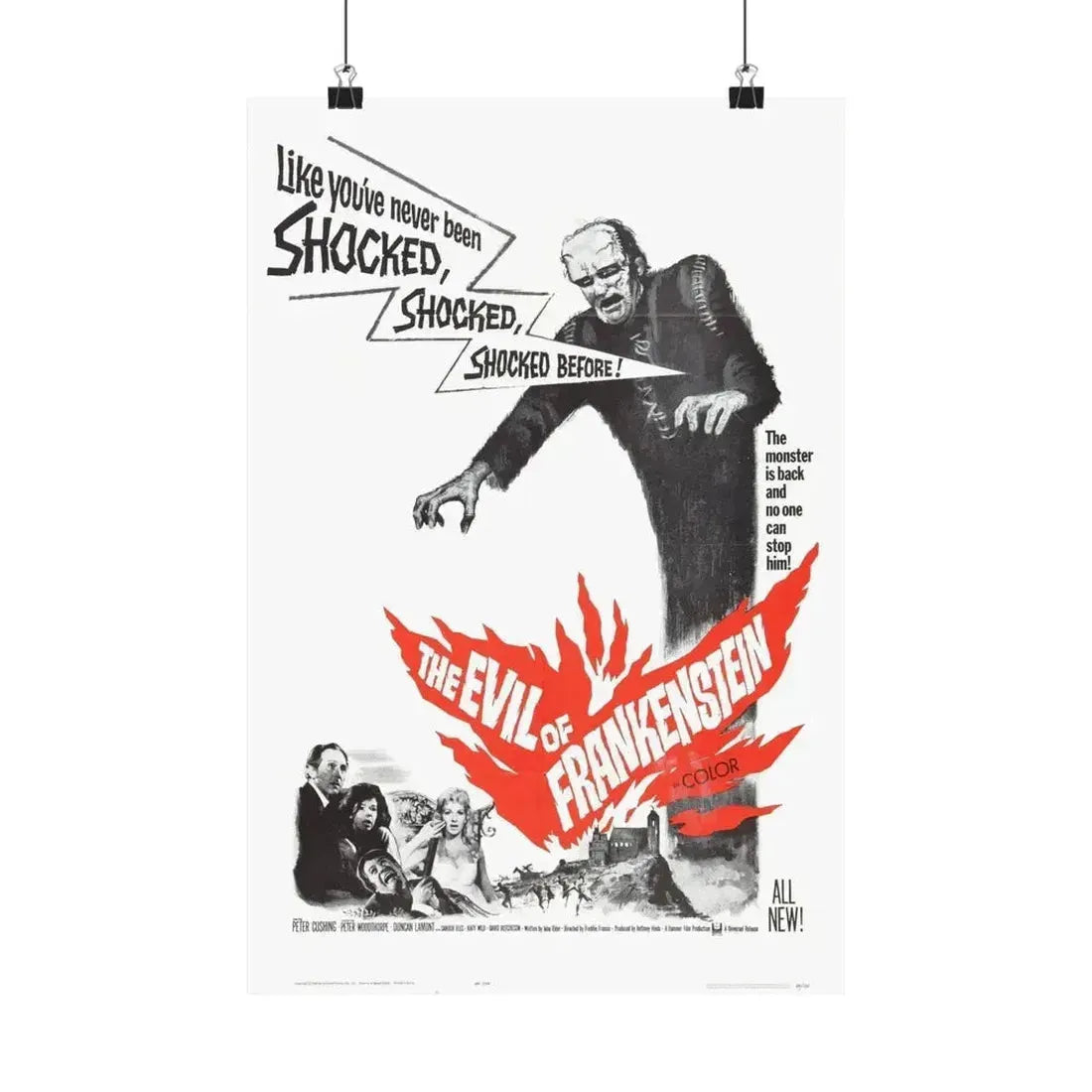 EVIL OF FRANKENSTEIN 1964 - Paper Movie Poster - The Sticker Space