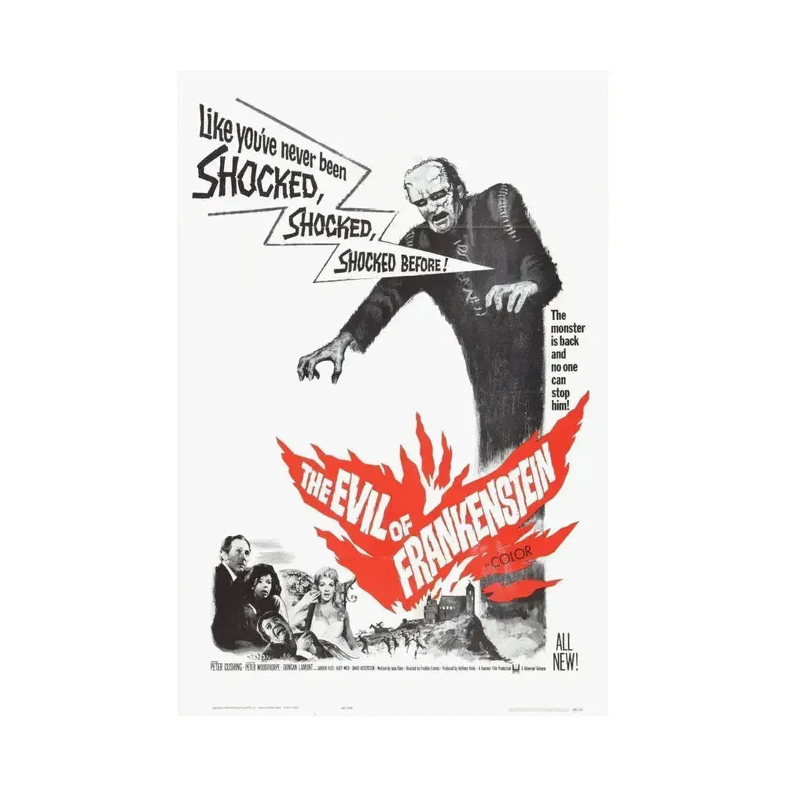 EVIL OF FRANKENSTEIN 1964 - Paper Movie Poster - The Sticker Space