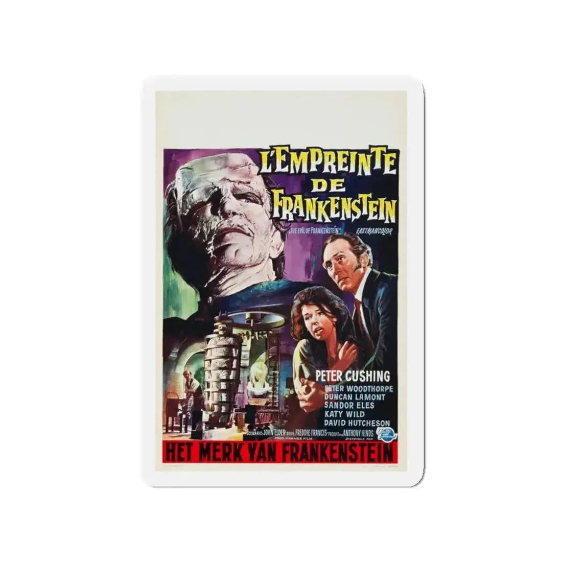 EVIL OF FRANKENSTEIN (BELGIAN) 1964 Movie Poster - Refrigerator Magnet - The Sticker Space