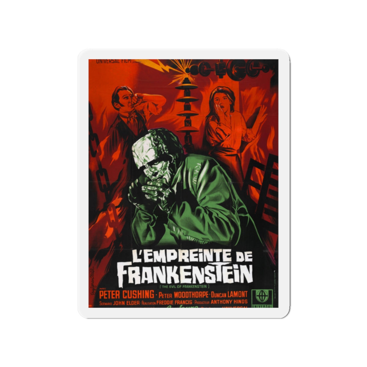 EVIL OF FRANKENSTEIN (FRENCH) 1964 Movie Poster - Die-Cut Magnet-2" x 2"-The Sticker Space