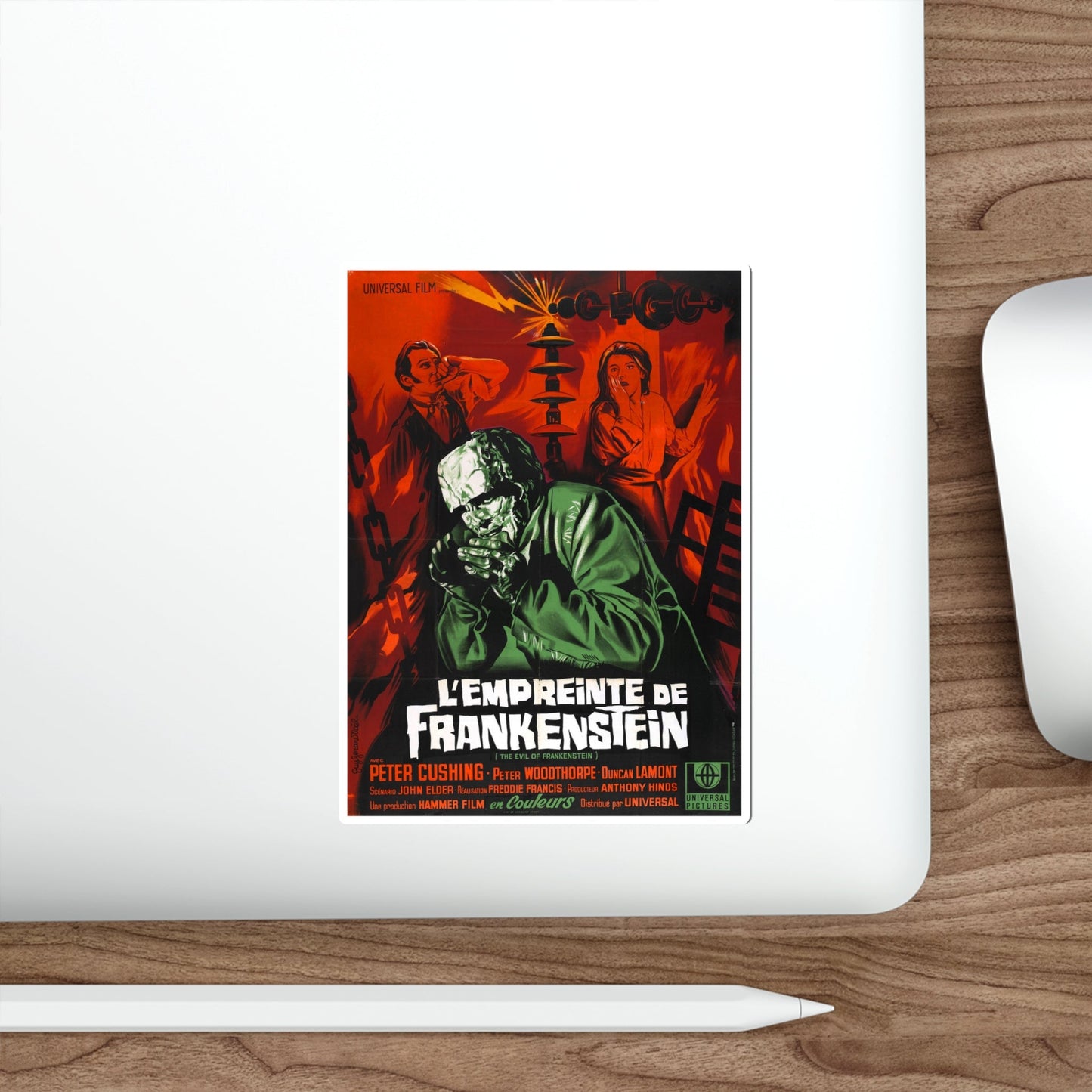 EVIL OF FRANKENSTEIN (FRENCH) 1964 Movie Poster STICKER Vinyl Die-Cut Decal-The Sticker Space