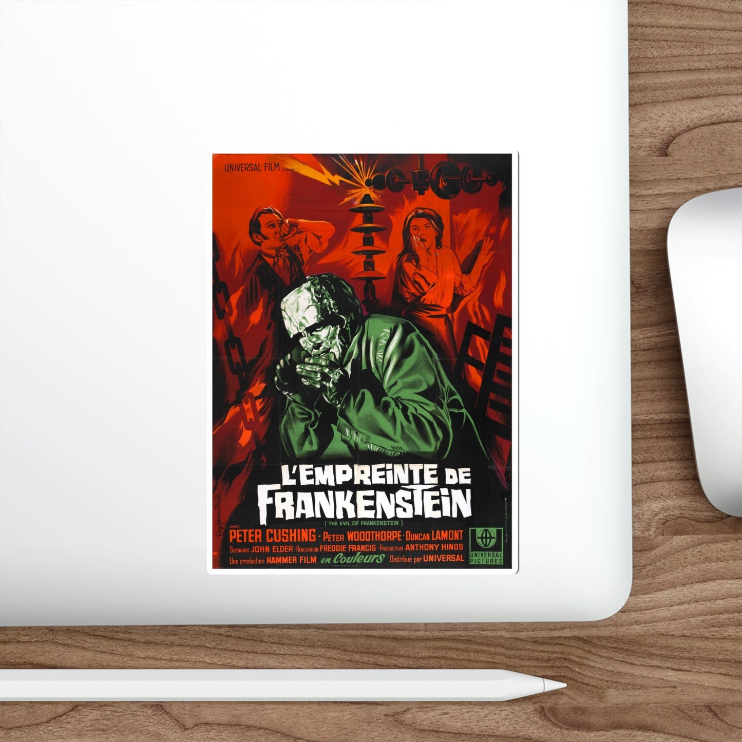 EVIL OF FRANKENSTEIN (FRENCH) 1964 Movie Poster STICKER Vinyl Die-Cut Decal-The Sticker Space