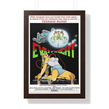 EVILS OF THE NIGHT 1985 - Framed Movie Poster-16″ x 24″-The Sticker Space