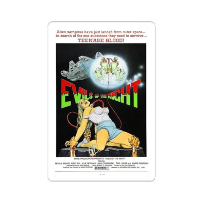 EVILS OF THE NIGHT 1985 Movie Poster - STICKER Vinyl Kiss-Cut Decal 4 Inch White - The Sticker Space