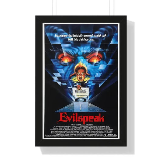EVILSPEAK 1981 - Framed Movie Poster 16″ x 24″ Black - The Sticker Space