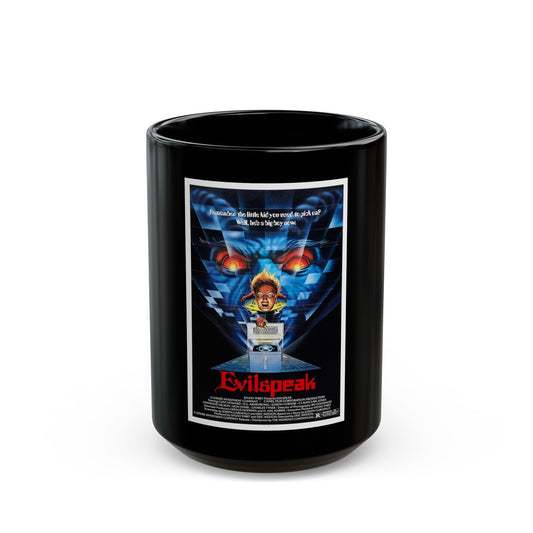 EVILSPEAK 1981 Movie Poster - Black Coffee Mug-15oz-The Sticker Space