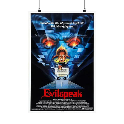 EVILSPEAK 1981 - Paper Movie Poster 16″ x 24″ Matte - The Sticker Space