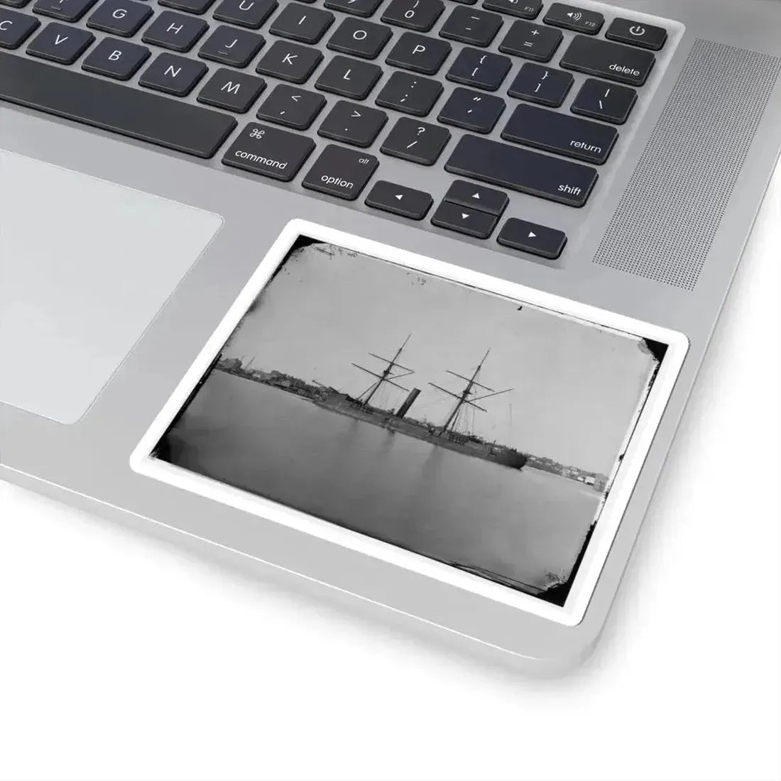 Ex-Confederate Iron-Clad Ram Stonewall at Anchor; Us Capitol in the Background (U.S. Civil War) STICKER Vinyl Kiss-Cut Decal - The Sticker Space