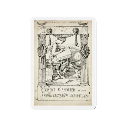 Ex Libris plate illustration (Magazine Illustration) Refrigerator Magnet 3 Inch Die-Cut - The Sticker Space