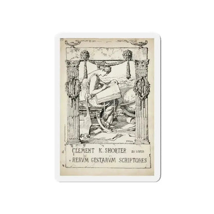 Ex Libris plate illustration (Magazine Illustration) Refrigerator Magnet 6 Inch Die-Cut - The Sticker Space