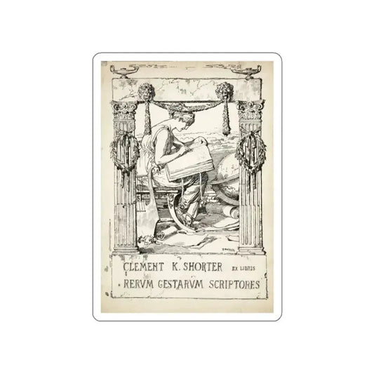 Ex Libris plate illustration (Magazine Illustration) STICKER Vinyl Die-Cut Decal White Die-Cut 2 Inch - The Sticker Space