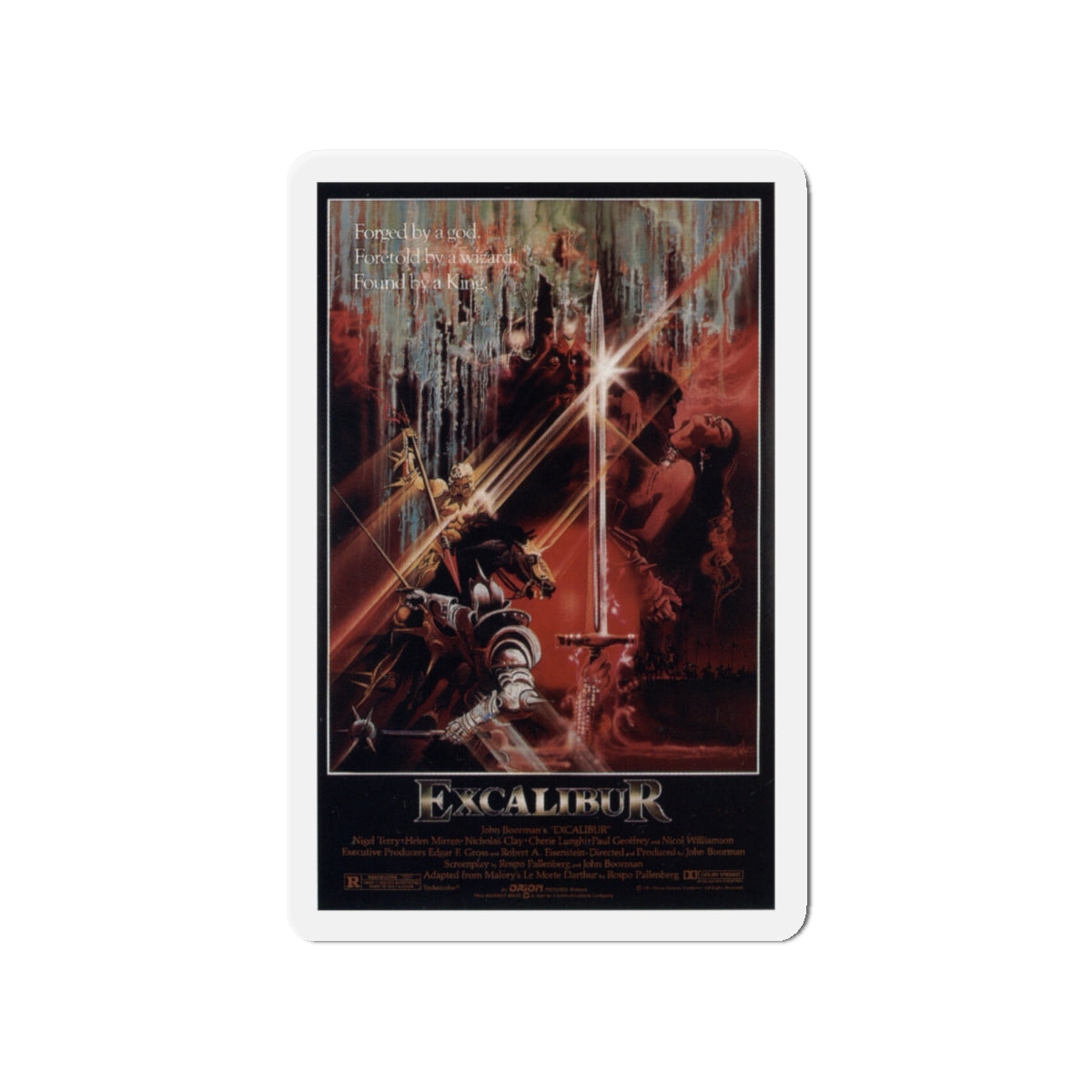 EXCALIBUR 1981 Movie Poster - Die-Cut Magnet-4" x 4"-The Sticker Space