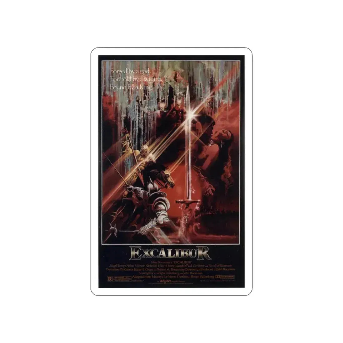 EXCALIBUR 1981 Movie Poster STICKER Vinyl Die-Cut Decal 4 Inch - The Sticker Space