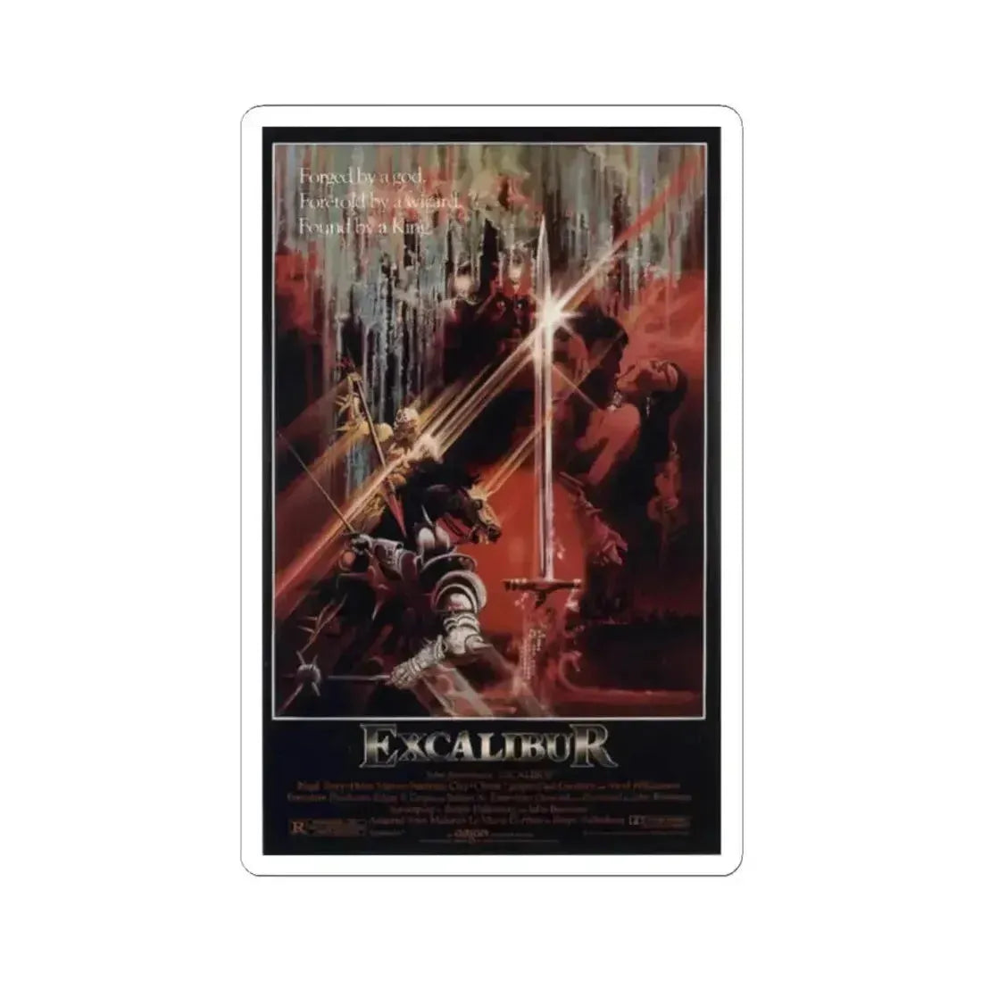 EXCALIBUR 1981 Movie Poster - STICKER Vinyl Kiss-Cut Decal 2 Inch White - The Sticker Space