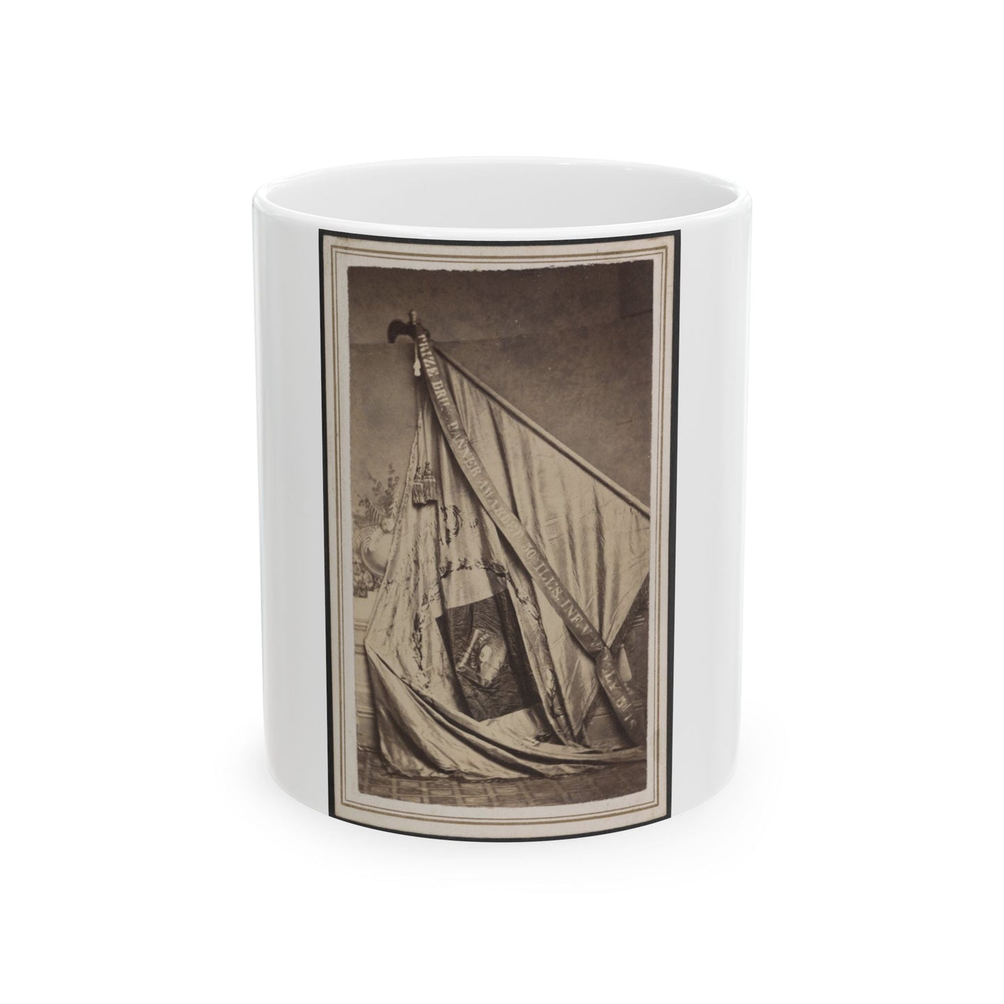 Excelsior Banner Awarded To The 50th Illinois Infantry Regiment As First Prize In A Drill Competition (U.S. Civil War) White Coffee Mug