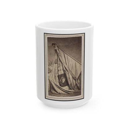 Excelsior Banner Awarded To The 50th Illinois Infantry Regiment As First Prize In A Drill Competition (U.S. Civil War) White Coffee Mug