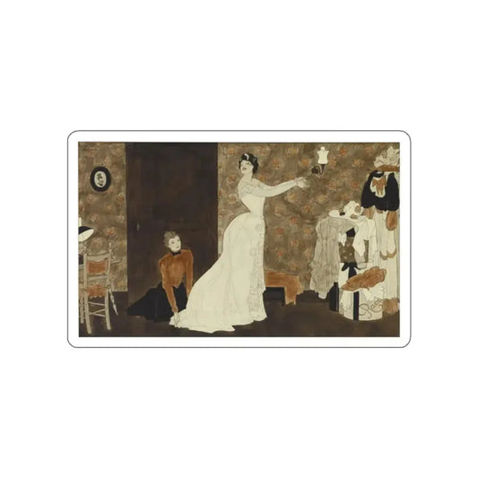 Exclusive Model, Collier's Weekly illustration, February 23, 1935 (Magazine Illustration) STICKER Vinyl Die-Cut Decal White Die-Cut 2 Inch - The Sticker Space