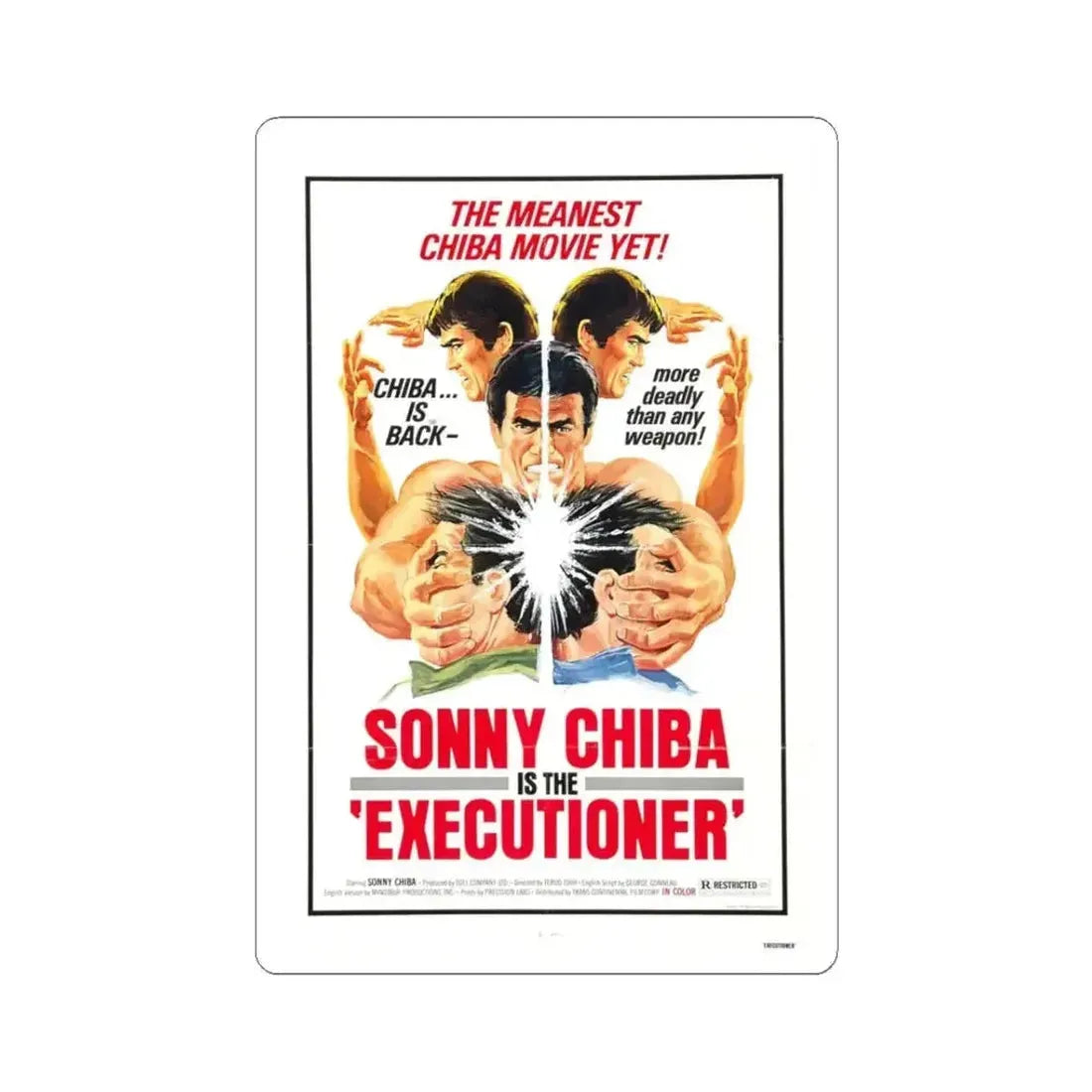 EXECUTIONER 1974 Movie Poster - STICKER Vinyl Kiss-Cut Decal 3 Inch White - The Sticker Space