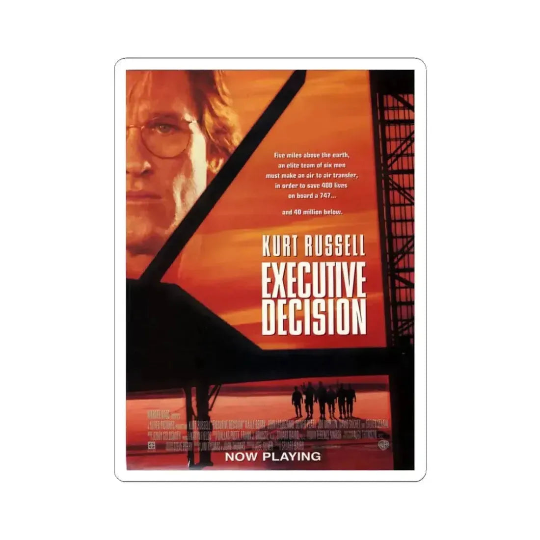 Executive Decision 1996 Movie Poster - STICKER Vinyl Kiss-Cut Decal 3 Inch White - The Sticker Space