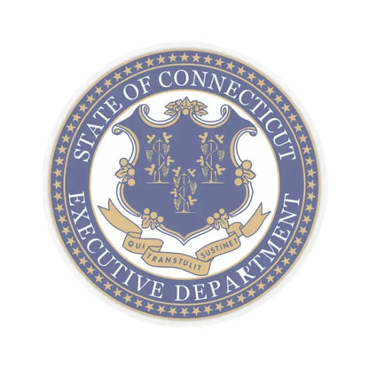 Executive Department of Connecticut - STICKER Vinyl Kiss-Cut Decal 2 Inch Transparent - The Sticker Space