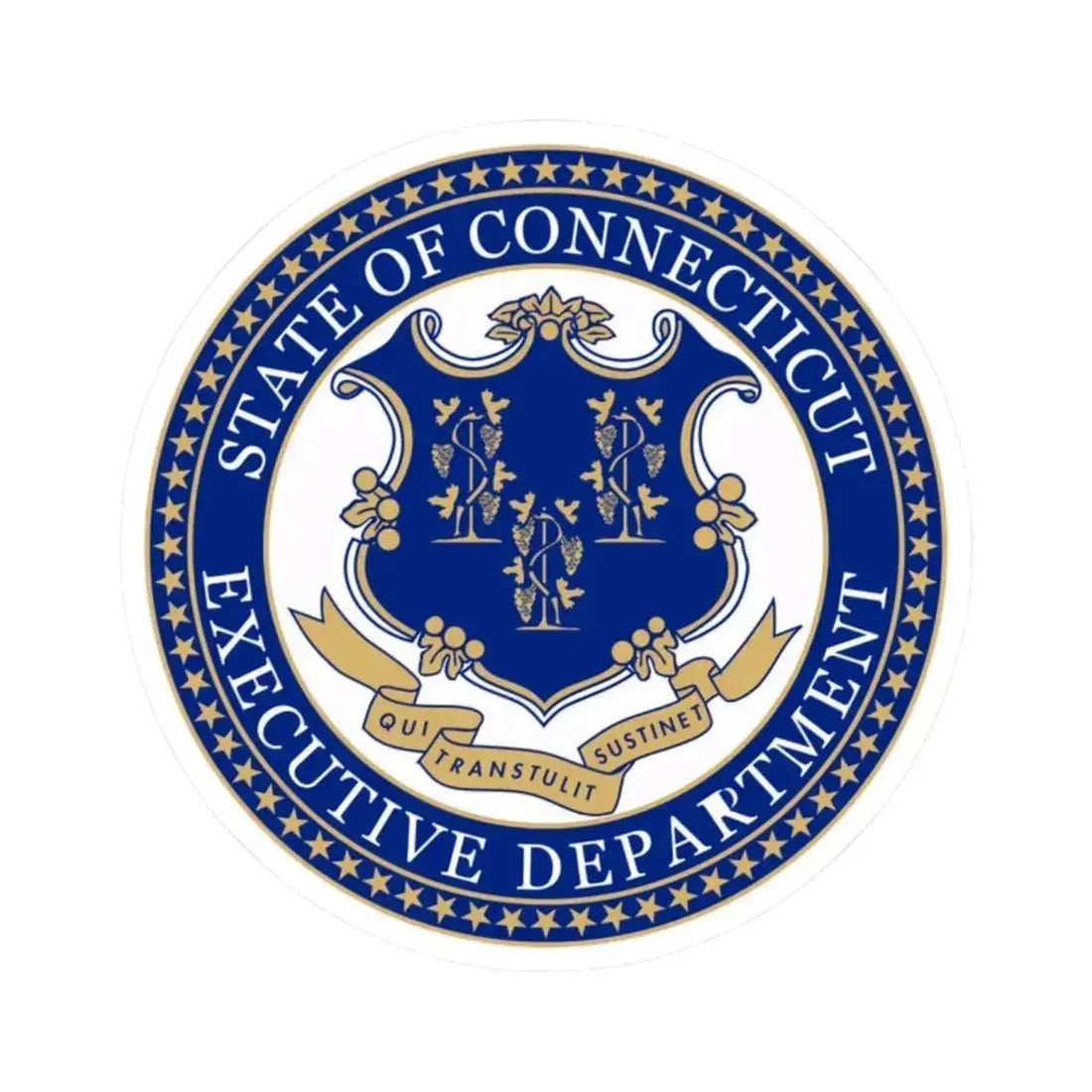 Executive Department of Connecticut - STICKER Vinyl Kiss-Cut Decal 2 Inch White - The Sticker Space