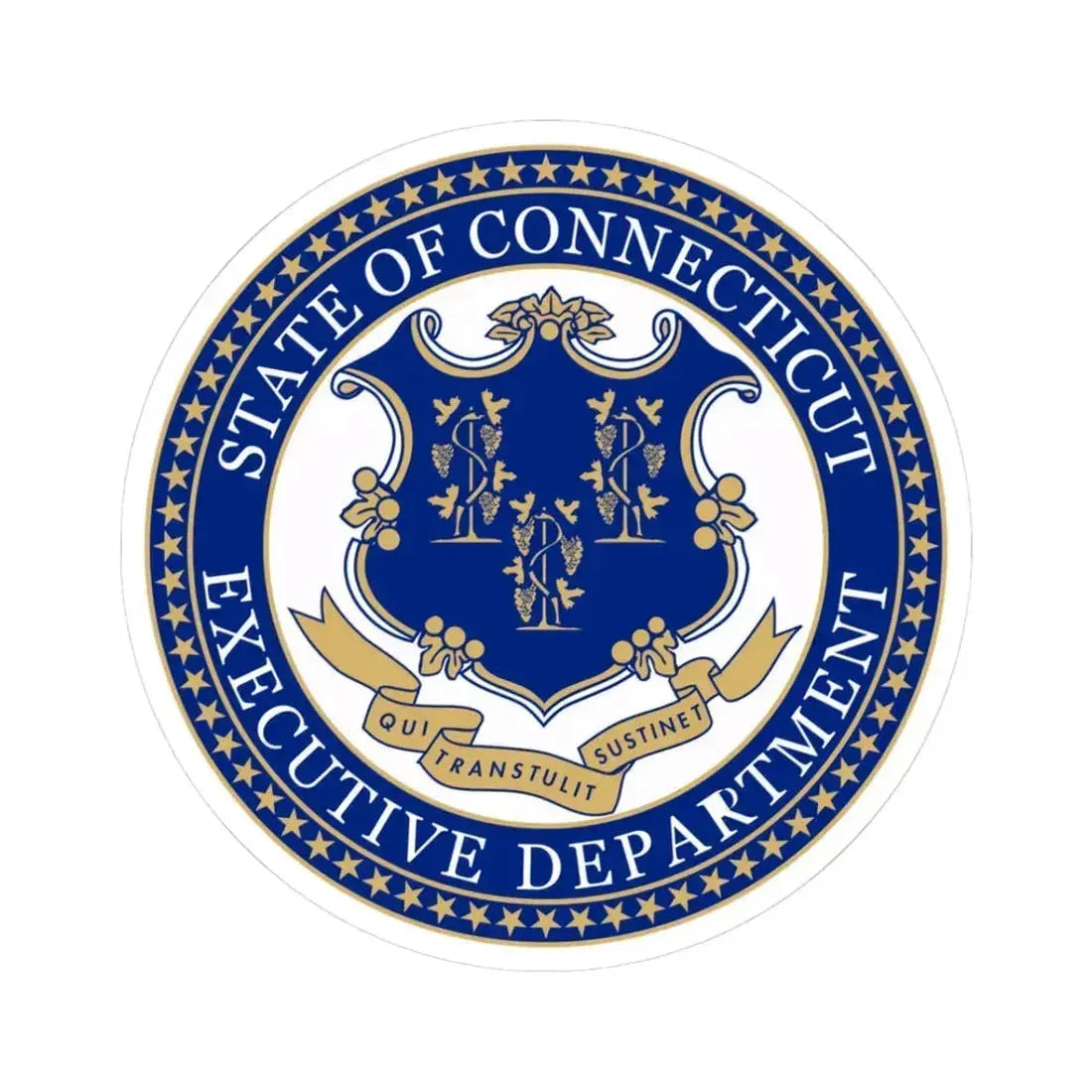 Executive Department of Connecticut - STICKER Vinyl Kiss-Cut Decal 3 Inch White - The Sticker Space