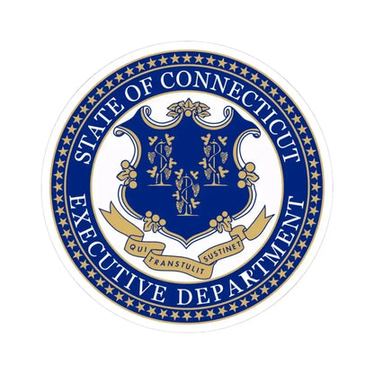 Executive Department of Connecticut - STICKER Vinyl Kiss-Cut Decal 3 Inch White - The Sticker Space