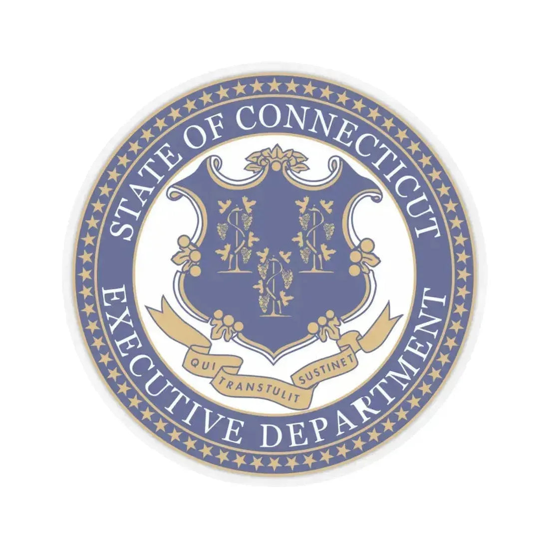 Executive Department of Connecticut - STICKER Vinyl Kiss-Cut Decal 4 Inch Transparent - The Sticker Space