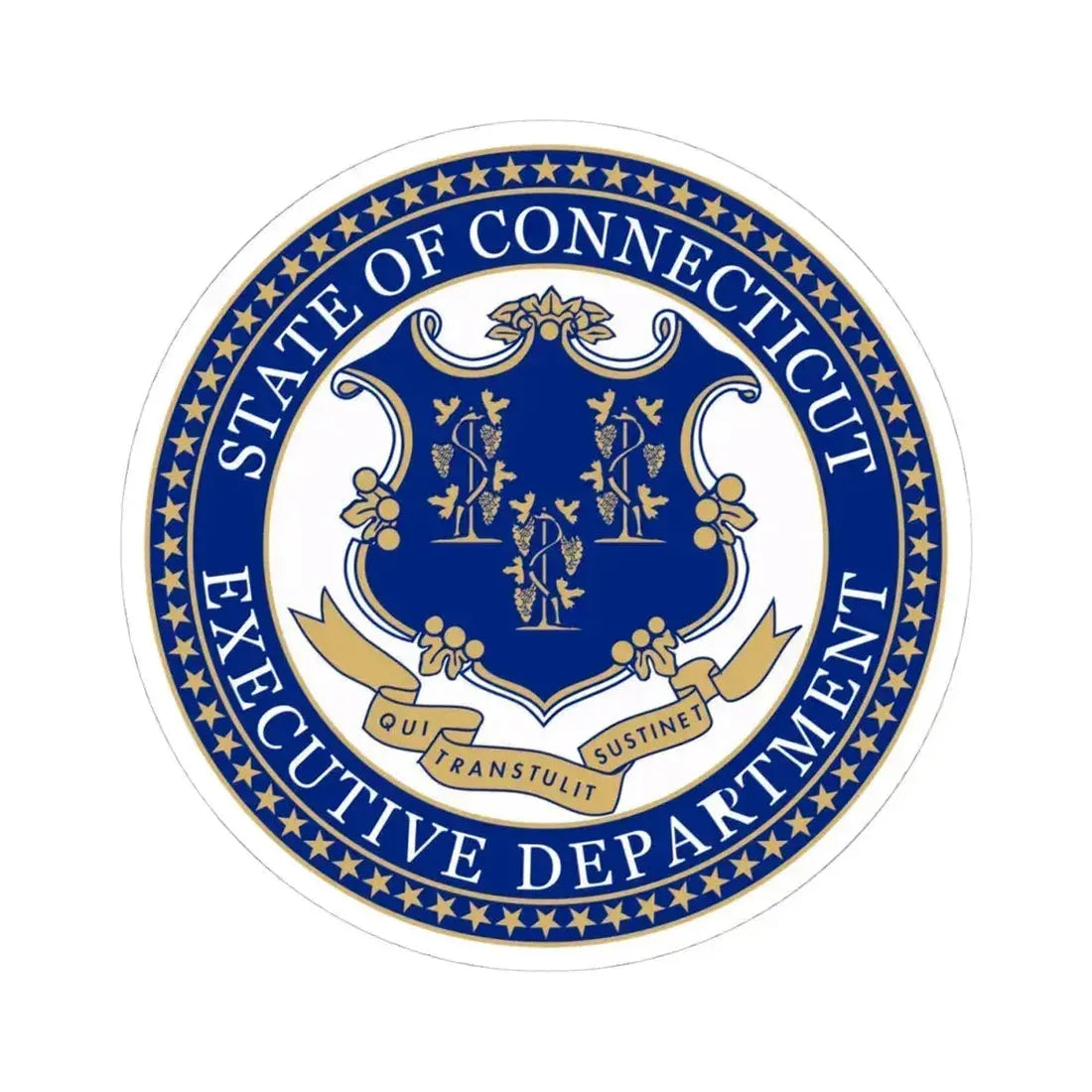Executive Department of Connecticut - STICKER Vinyl Kiss-Cut Decal 4 Inch White - The Sticker Space
