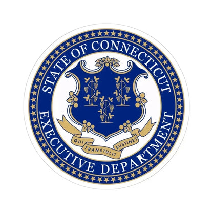 Executive Department of Connecticut - STICKER Vinyl Kiss-Cut Decal 4 Inch White - The Sticker Space
