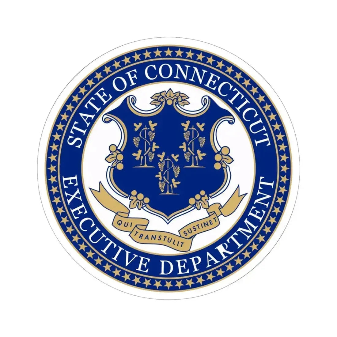 Executive Department of Connecticut - STICKER Vinyl Kiss-Cut Decal 6 Inch White - The Sticker Space