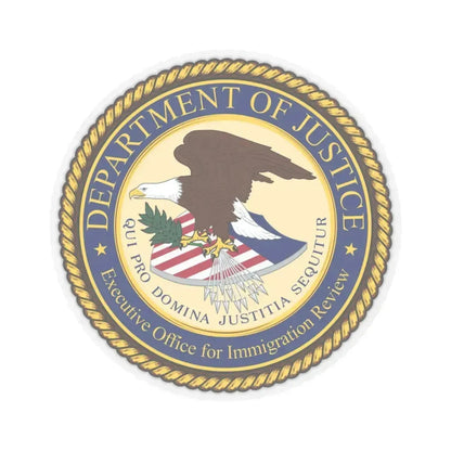 Executive Office for Immigration Review - STICKER Vinyl Kiss-Cut Decal 3 Inch Transparent - The Sticker Space