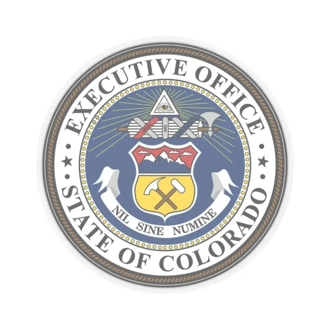 Executive Office of Colorado - STICKER Vinyl Kiss-Cut Decal 2 Inch Transparent - The Sticker Space