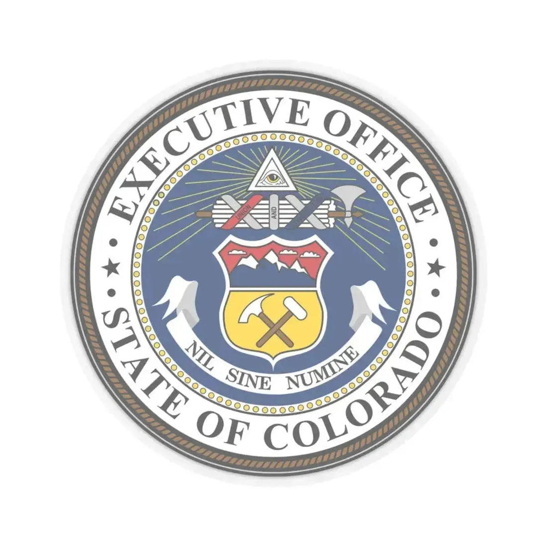 Executive Office of Colorado - STICKER Vinyl Kiss-Cut Decal 4 Inch Transparent - The Sticker Space