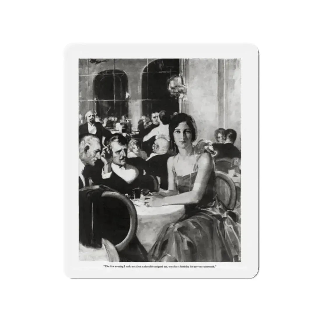 Exiles of the Sky (2), Redbook magazine, December 1926 (Magazine Illustration) Refrigerator Magnet 2 Inch Die-Cut - The Sticker Space