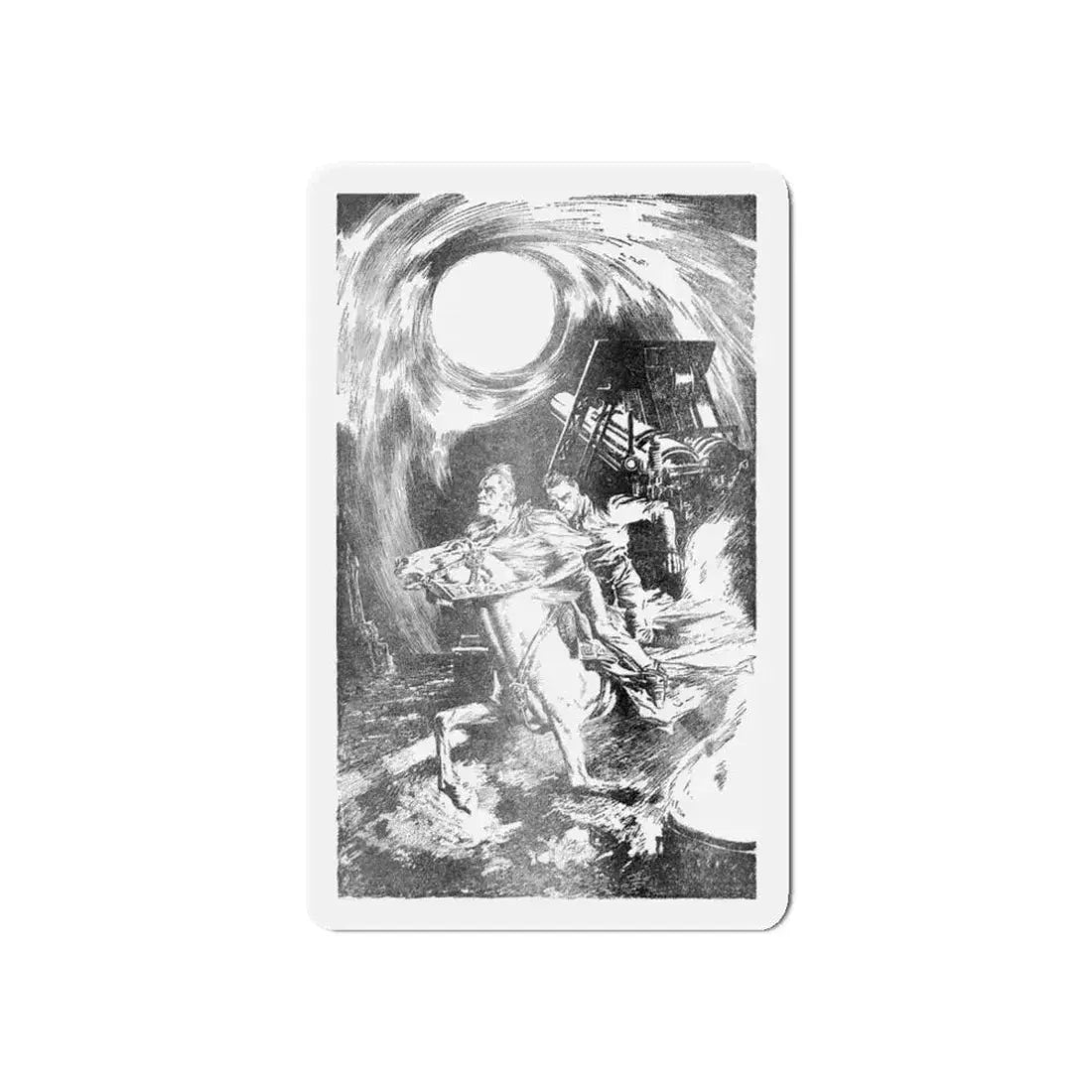 Exiles of Time, Blue Book Magazine, May 1940 (Magazine Illustration) Refrigerator Magnet 3 Inch Die-Cut - The Sticker Space