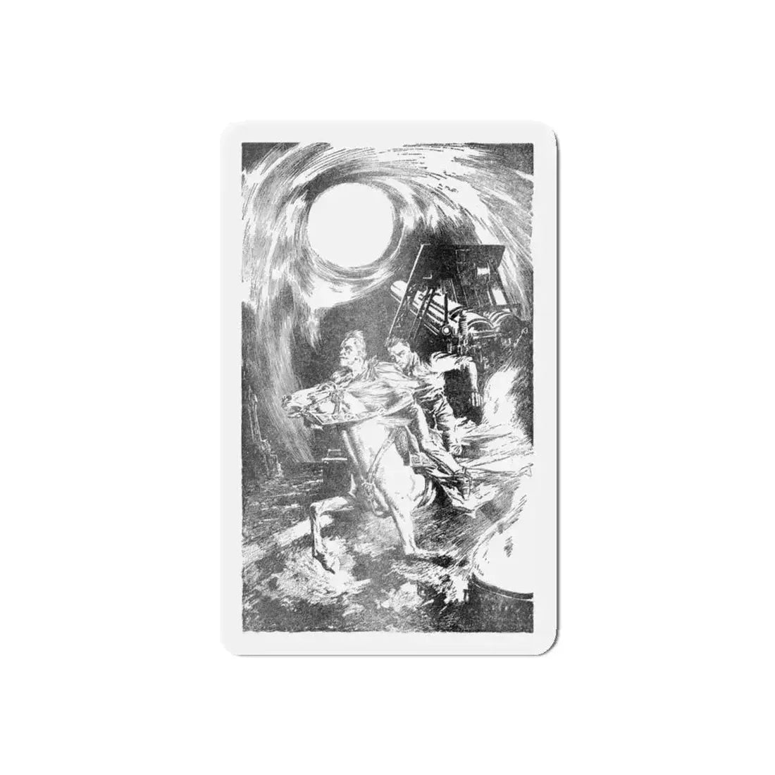 Exiles of Time, Blue Book Magazine, May 1940 (Magazine Illustration) Refrigerator Magnet 4 Inch Die-Cut - The Sticker Space