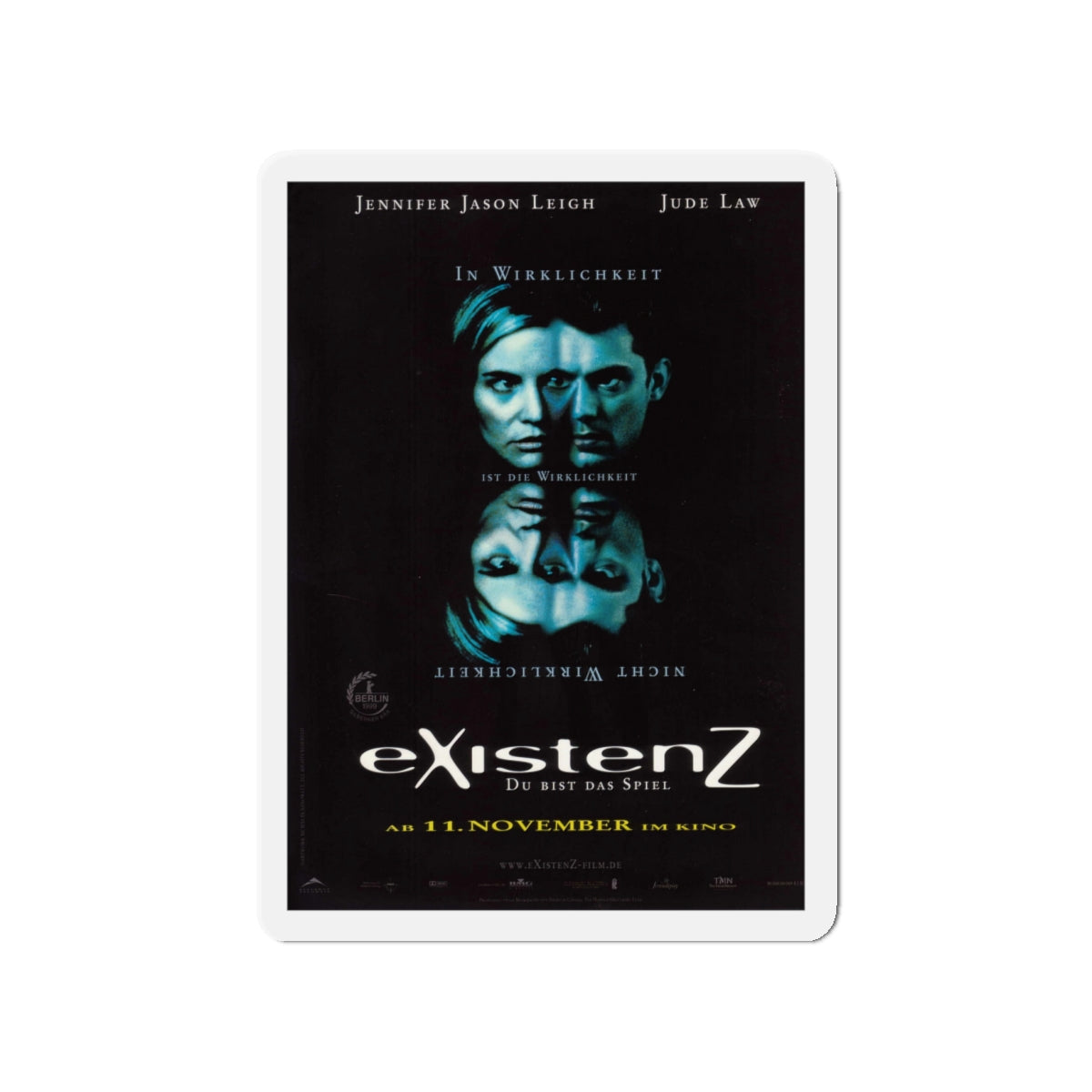 EXISTENZ (GERMAN) 1999 Movie Poster - Die-Cut Magnet-4" x 4"-The Sticker Space