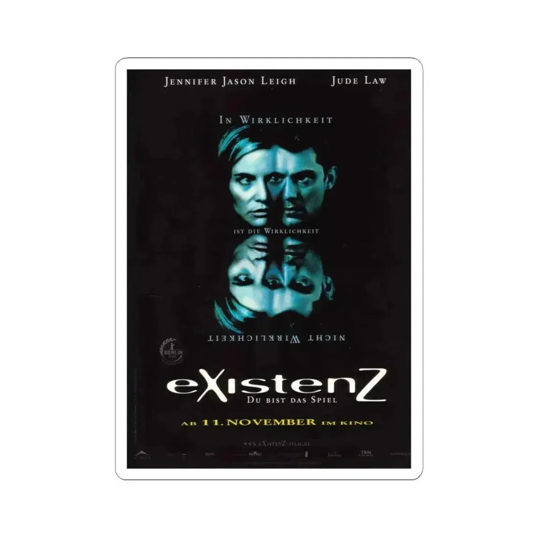 EXISTENZ (GERMAN) 1999 Movie Poster - STICKER Vinyl Kiss-Cut Decal 6 Inch White - The Sticker Space