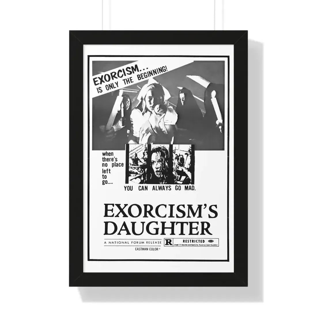 EXORCISM'S DAUGHTER 1971 - Framed Movie Poster 16″ x 24″ Black - The Sticker Space